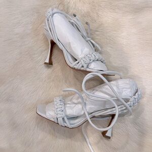 VICENZA Leather Knotted Tie Up Sandals, size 38